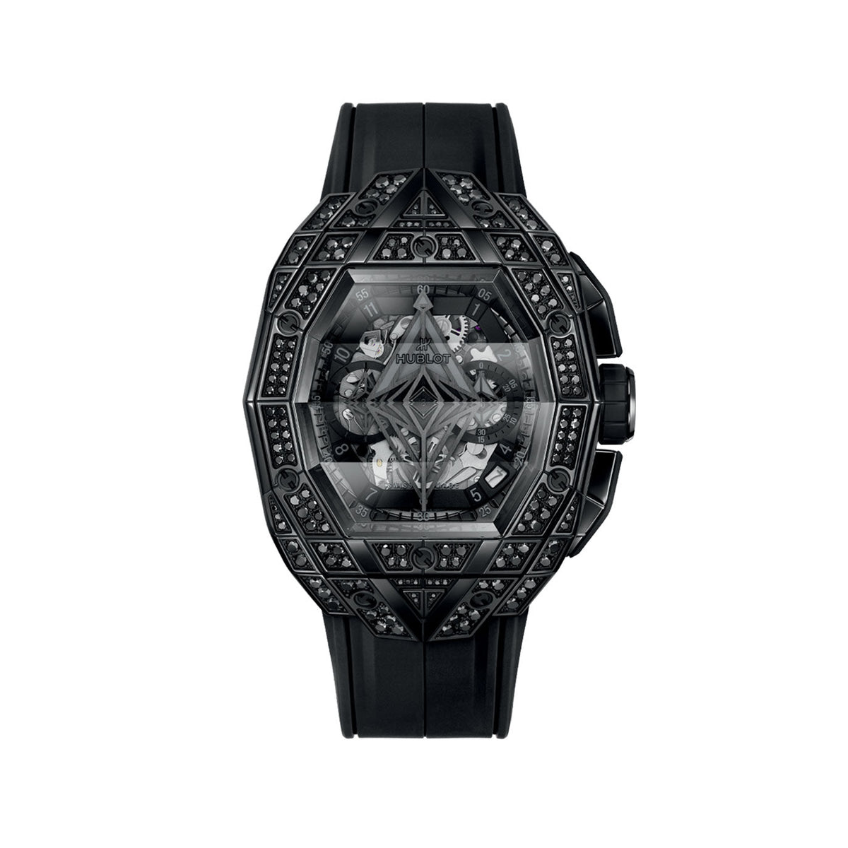 Luxury Watch Spirit of Big Bang Sang Bleu All Black Pavé 42, 648.CX.0114.RX.1600.MXM24 watch