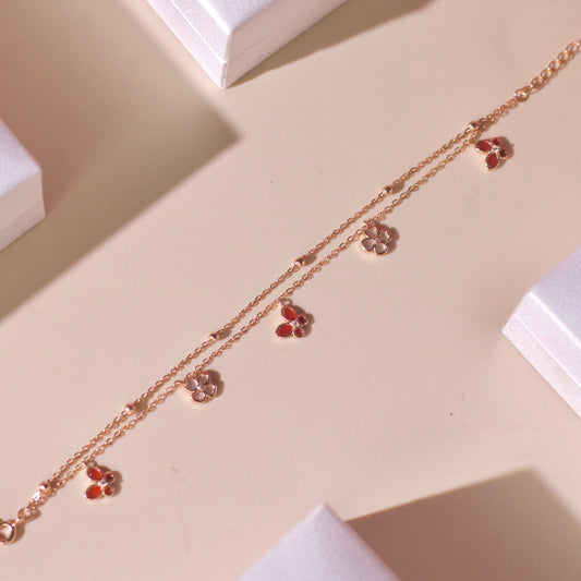ELVORIA 18K Rose Gold Plated Bracelet