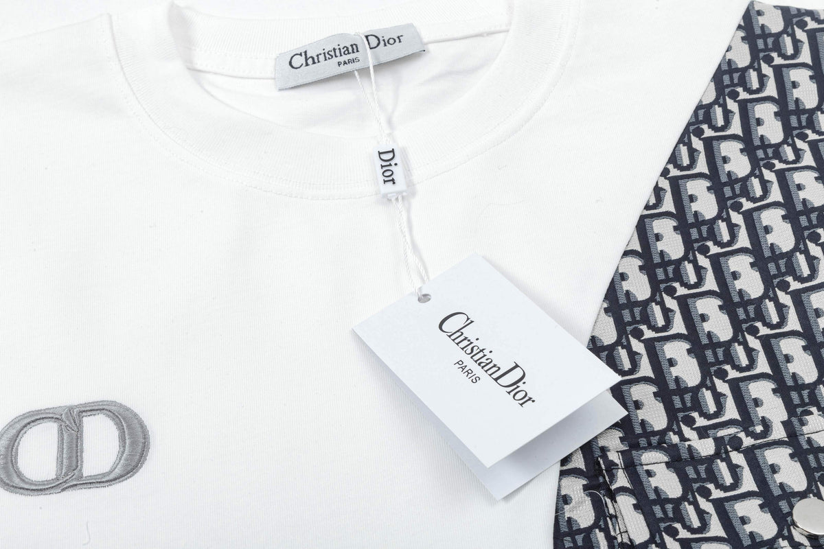 New embroidery splicing t-shirt