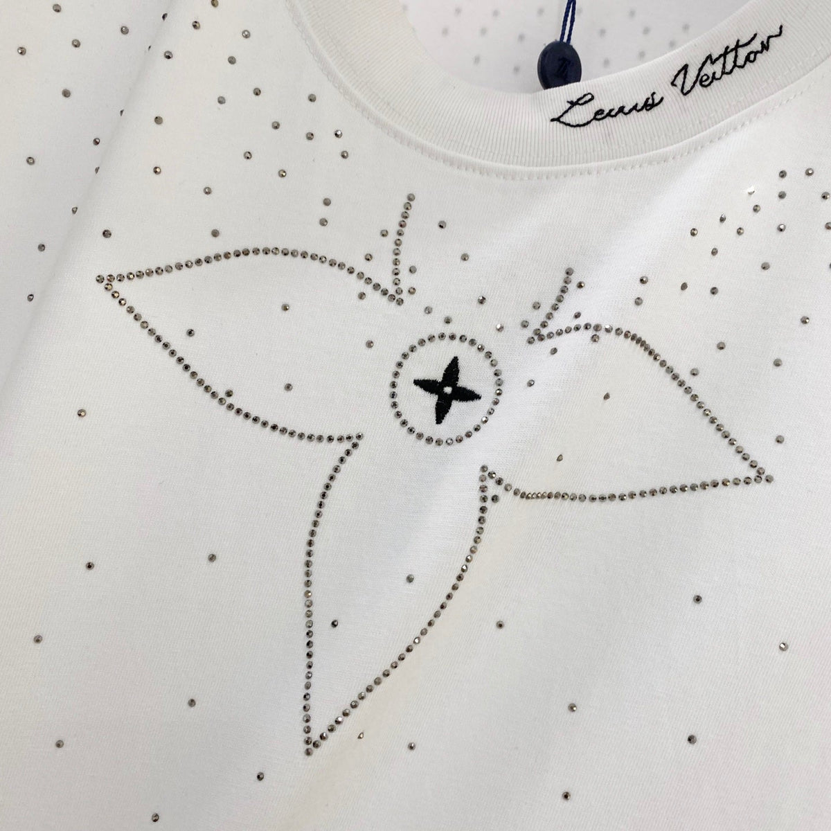 Embroidery band drill personality t-shirt