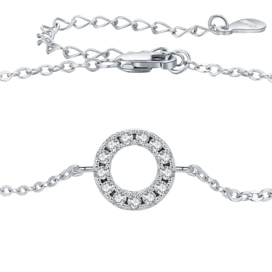 Elegant Hollow Round Moissanite Bracelet
