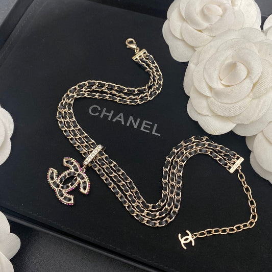 Premium 3-Layer Leather Letter Necklace