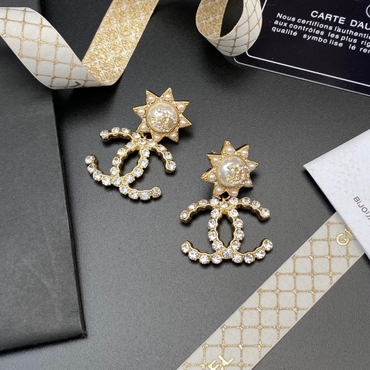 Temperament Double C Full Earrings