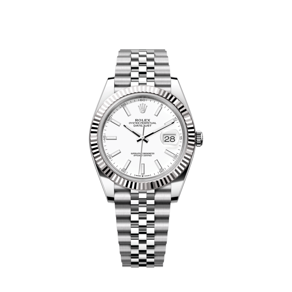 wrist watch Datejust 41 Oystersteel and 18K White Gold 41 mm White Dial, Ref# 126334-0010 watch