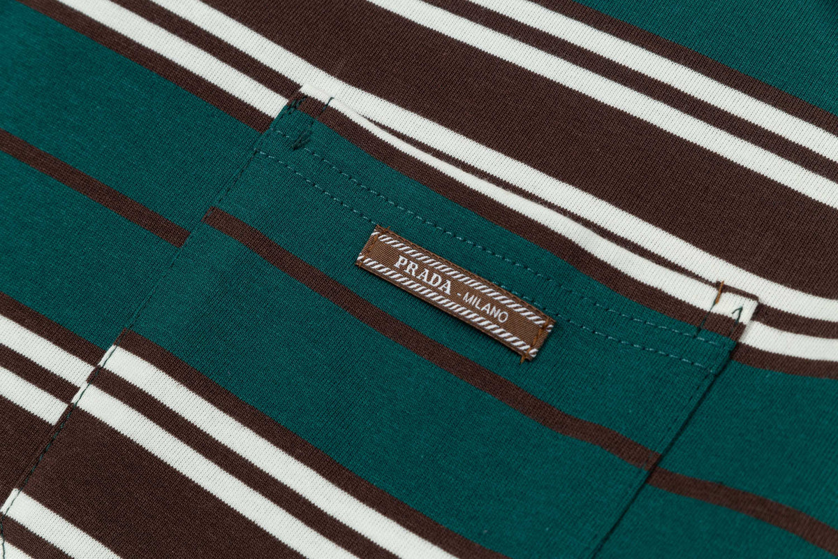 New contrasting striped embroidered T-shirt