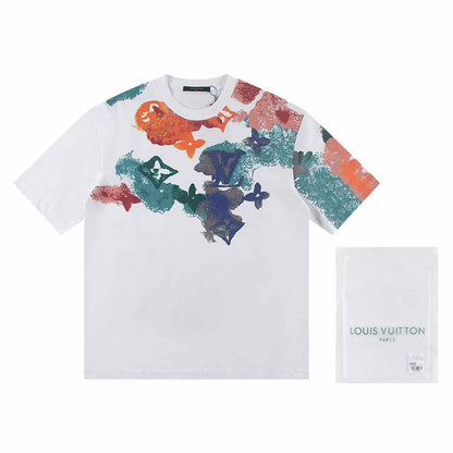 Ink splashing print t-shirt