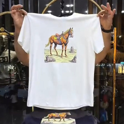 Horse Print Short Sleeve T-Shirt