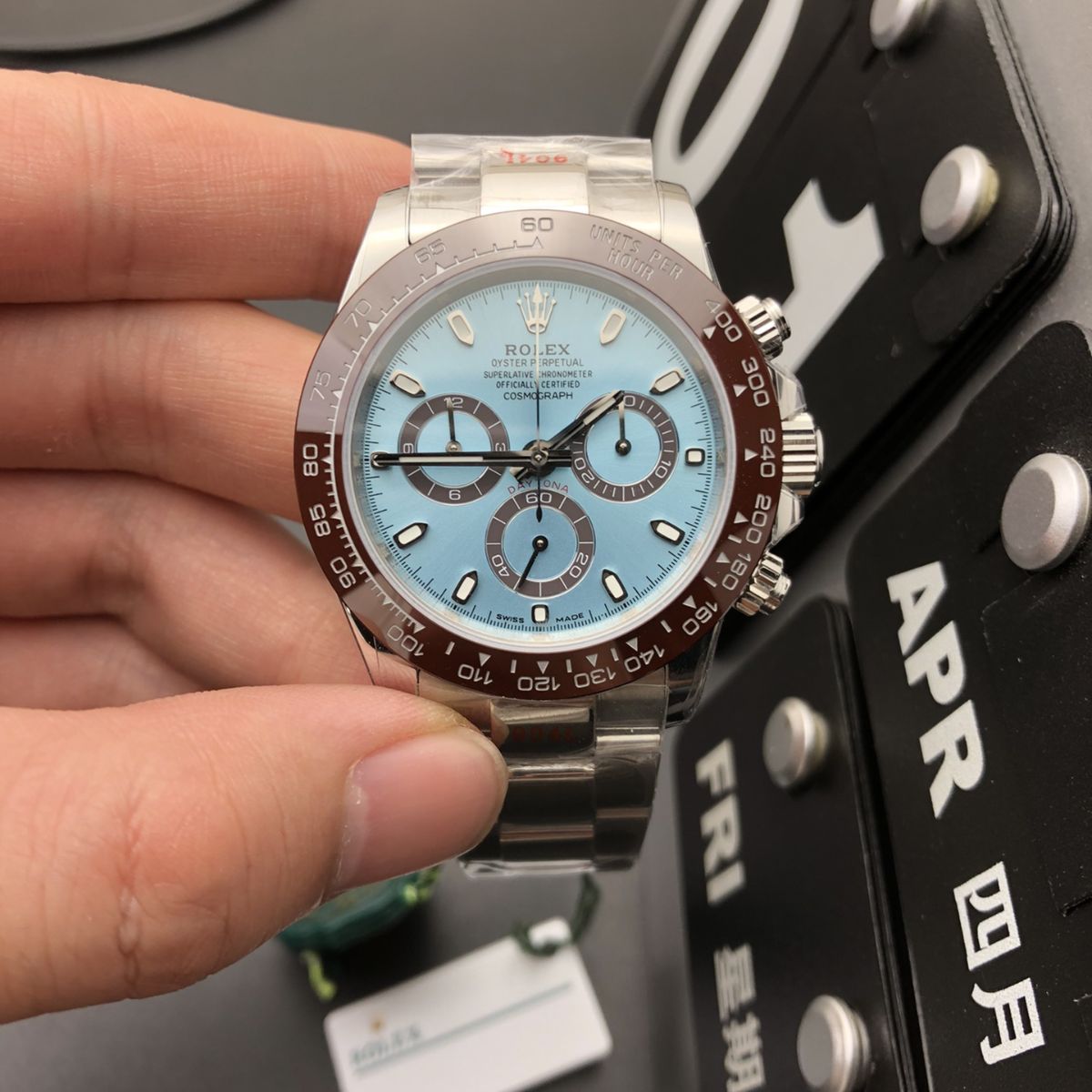 Regency Racing Chronograph 40 mm Timeless The tachymetric scale Bezel Ice blue Dial 126506 9778