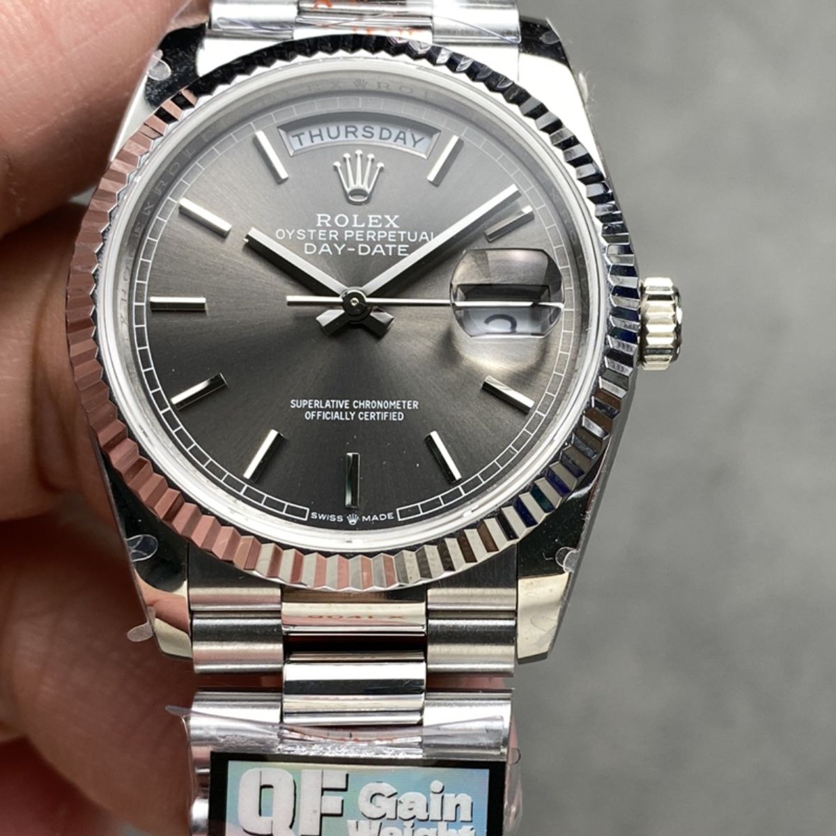 Regency Weekday 36 mm Weekday Fluted Bezel Silver Dial 128239 6433