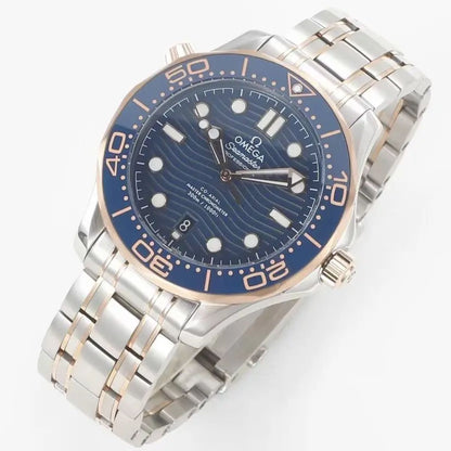 Celestial Seafarer Diver 300M 42mm Steel Rose Gold On Steel Blue Dial 6933