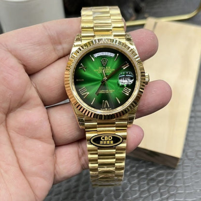 [Super Clone] Regency Weekday 36 mm Weekday Fluted Bezel Blue ombre Dial 128238 7153