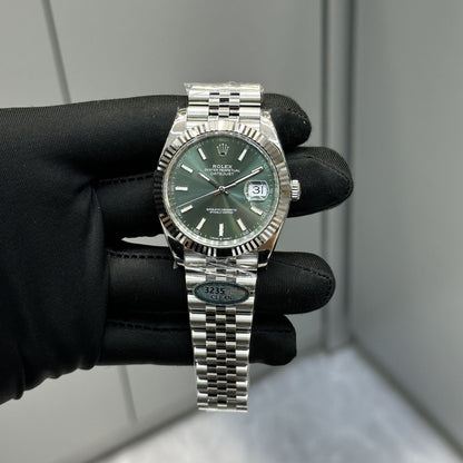 Regency Classic Date 41 mm Five-Link Fluted Bezel Mint green Dial 126334 7165