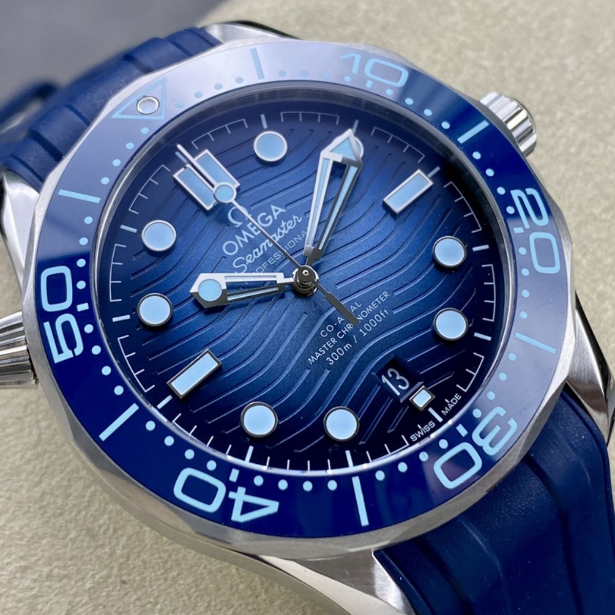 Celestial Seafarer Diver 300M 42mm Steel On Rubber Strap Blue Dial 4329