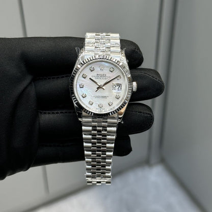 [Super Clone] Regency Classic Date 36 mm Five-Link Fluted Bezel White mother of pearl Dial 126234 6740
