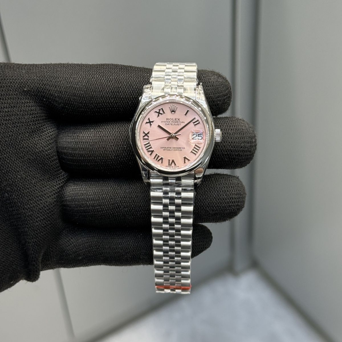 [Super Clone] Regency Classic Date 31 mm Five-Link Domed Bezel Pink Dial 278240 7284