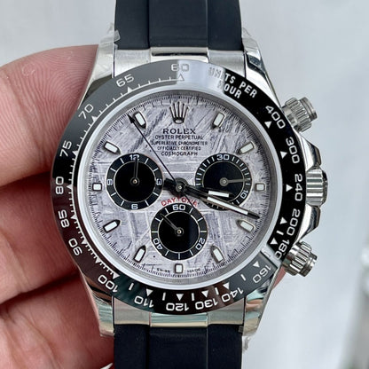 Regency Racing Chronograph 40 mm Rubber Ceramic Bezel Meteorite and black Dial 126519LN 7642