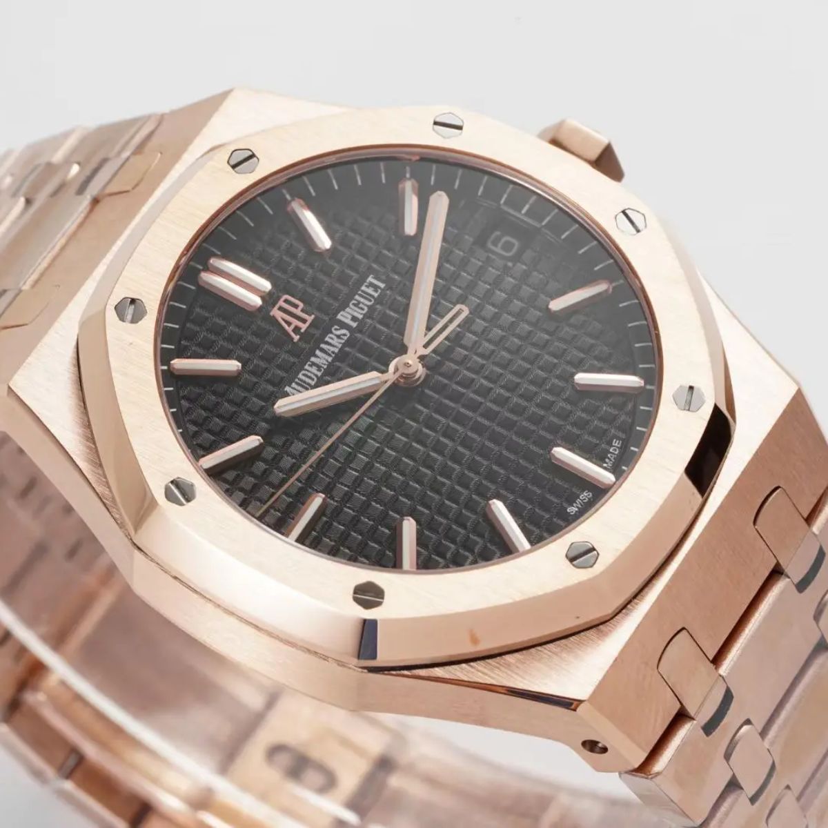 [Super Clone] Prestige Atelier Octagon Sport 41mm Black Dial Rose Gold 3379