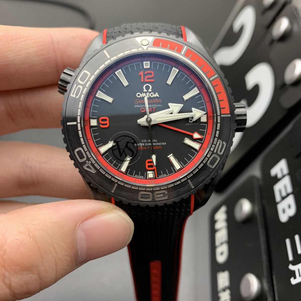Celestial Ocean Diver 600M Traveller Deep Black 46mm Black Ceramic On Rubber Strap Black Dial 9882