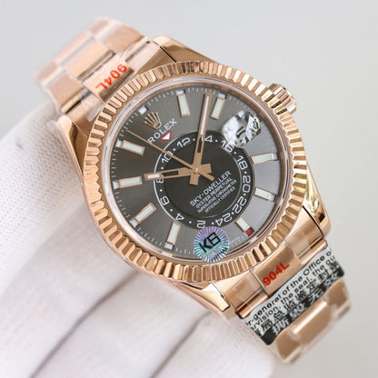 Regency Dual Time 42 mm Timeless Fluted Bezel Slate Dial 336935 6849
