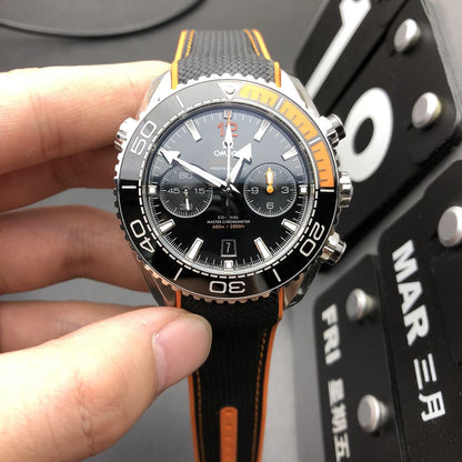 Celestial Ocean Diver 600M Chronograph 46mm Steel On Rubber Strap Black Dial 7610