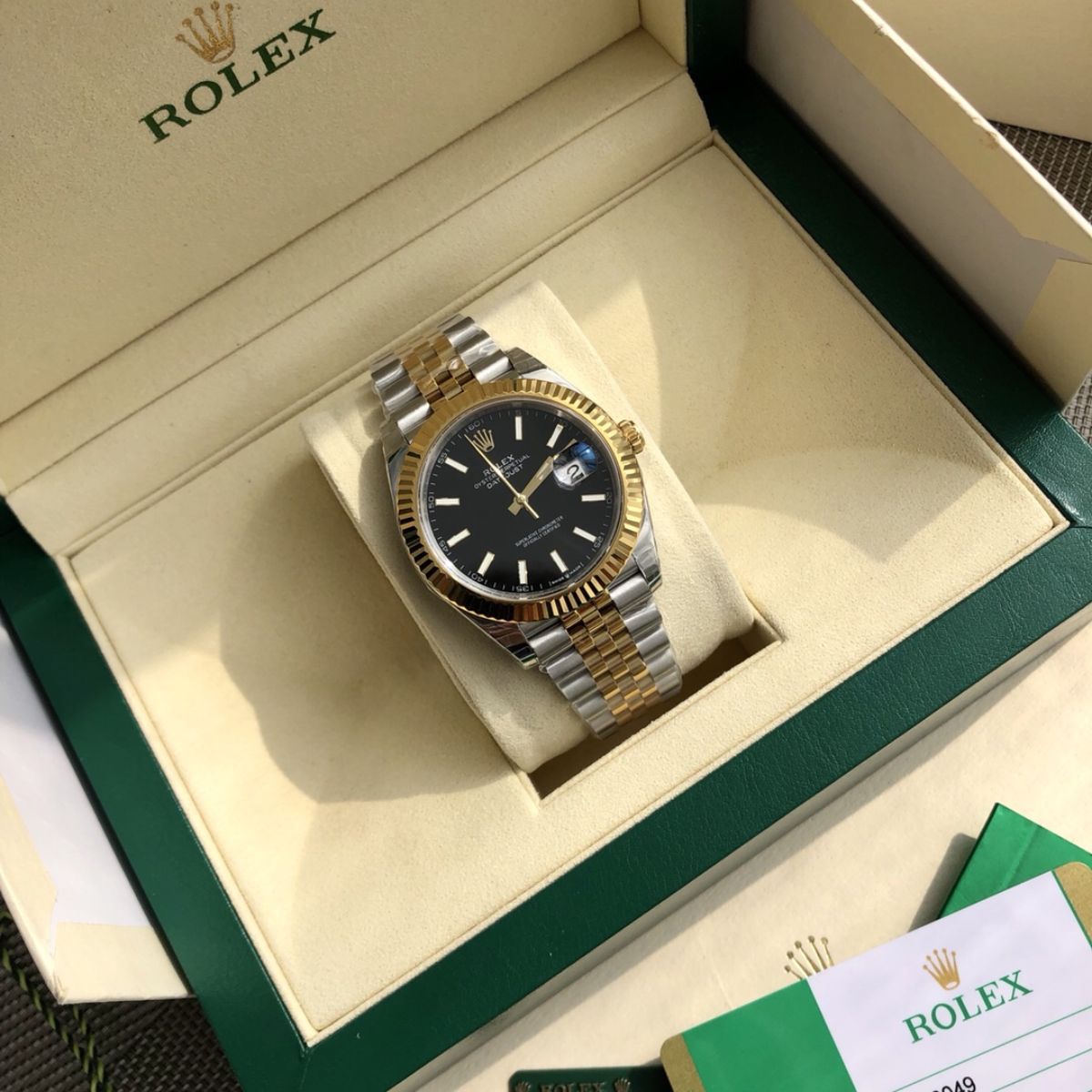 [Super Clone] Regency Classic Date 41 mm Five-Link Fluted Bezel Bright black Dial 126333 4590