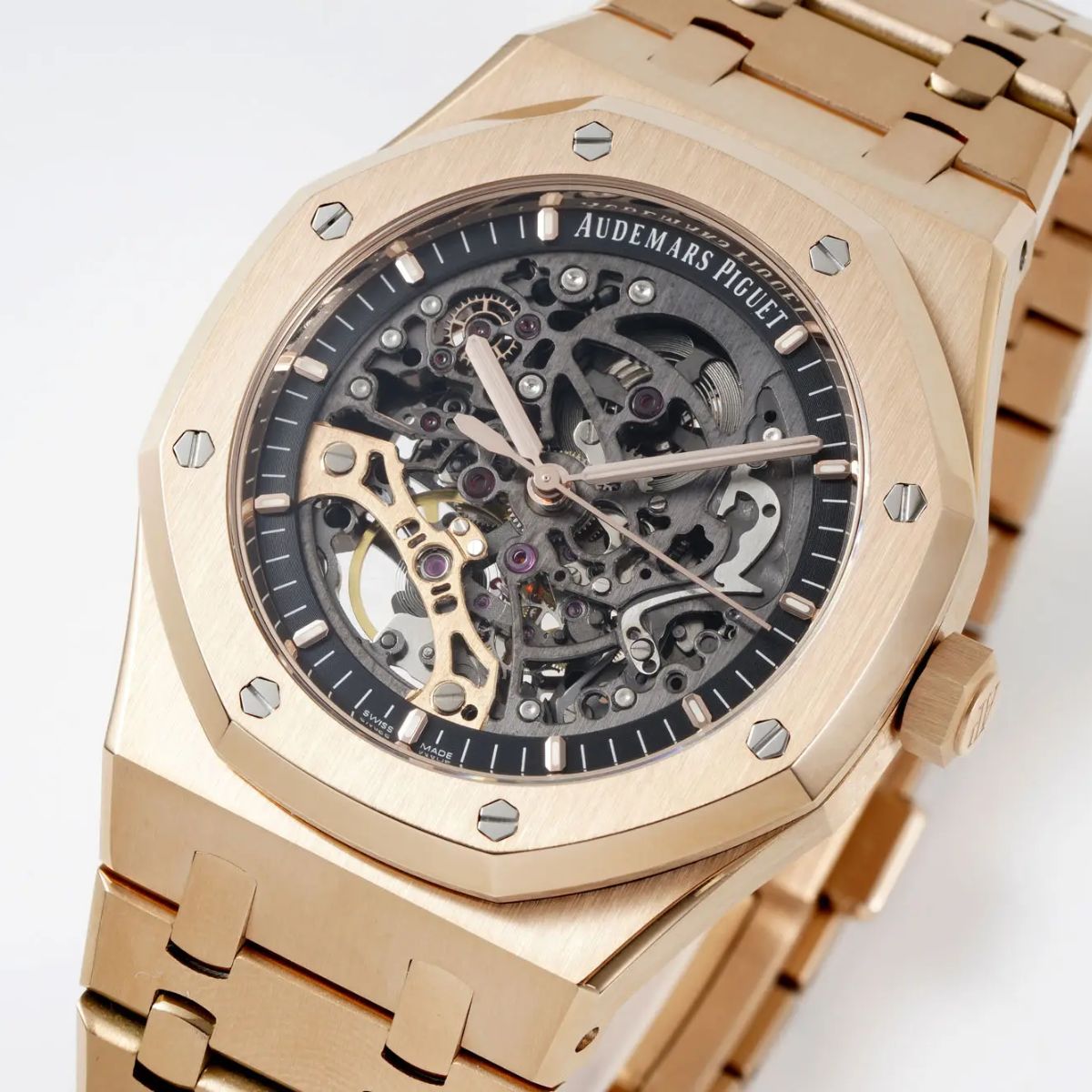 [Super Clone] Prestige Atelier Octagon Sport Double Balance Wheel Openworked 41mm Skeleton Dial Rose Gold 2888