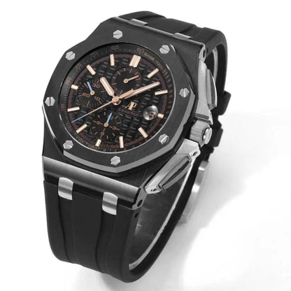 [Super Clone] Prestige Atelier Coastal Sport Chronograph 44mm Black Dial Black Ceramic 1869