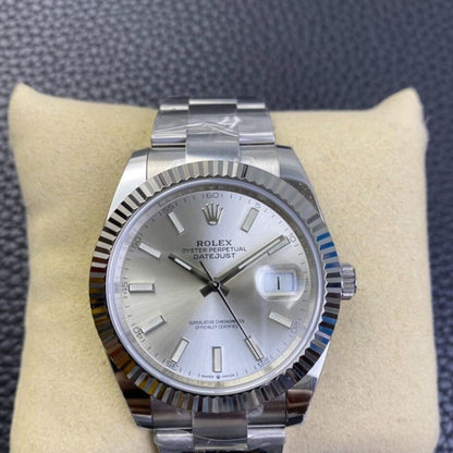 [Super Clone] Regency Classic Date 41 mm Timeless Fluted Bezel Silver Dial 126334 9532