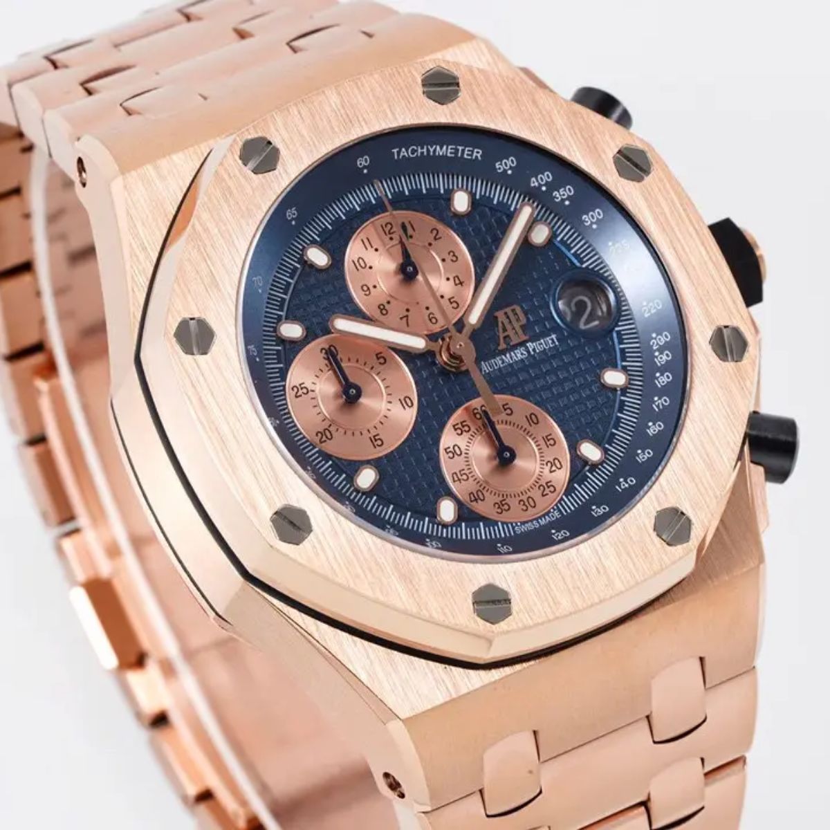 [Super Clone] Prestige Atelier Coastal Sport Chronograph 42mm Blue Dial Rose Gold 2694