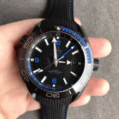 Celestial Ocean Diver 600M Traveller Deep Black 46mm Black Ceramic On Rubber Strap Black Dial 2075