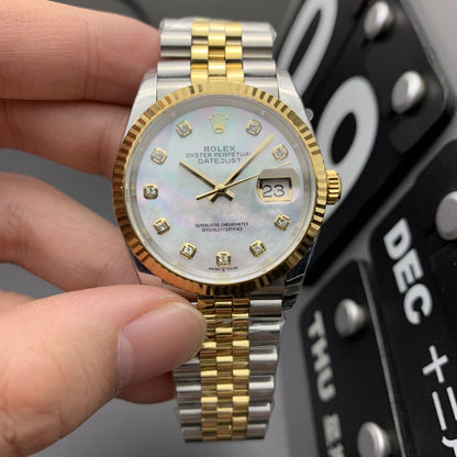[Super Clone] Regency Classic Date 36 mm Five-Link Fluted Bezel White mother of pearl Dial 126233 1109