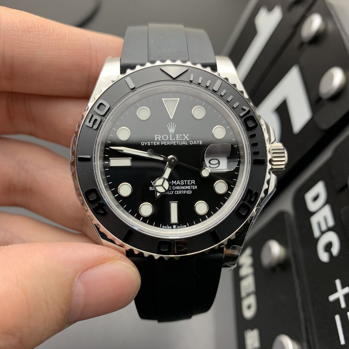 Regency Marine Master 42 mm Rubber Black ceramic Bezel Bright black Dial 226659 6195
