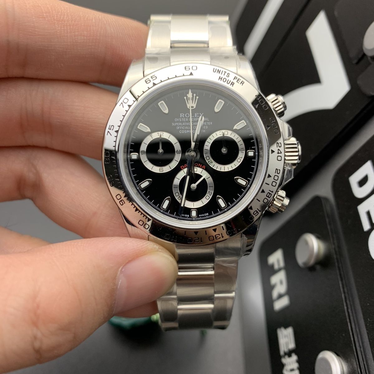 [Super Clone] Regency Racing Chronograph 40 mm Timelesssteel Steel Bezel Bright black and steel Dial 126509 3964