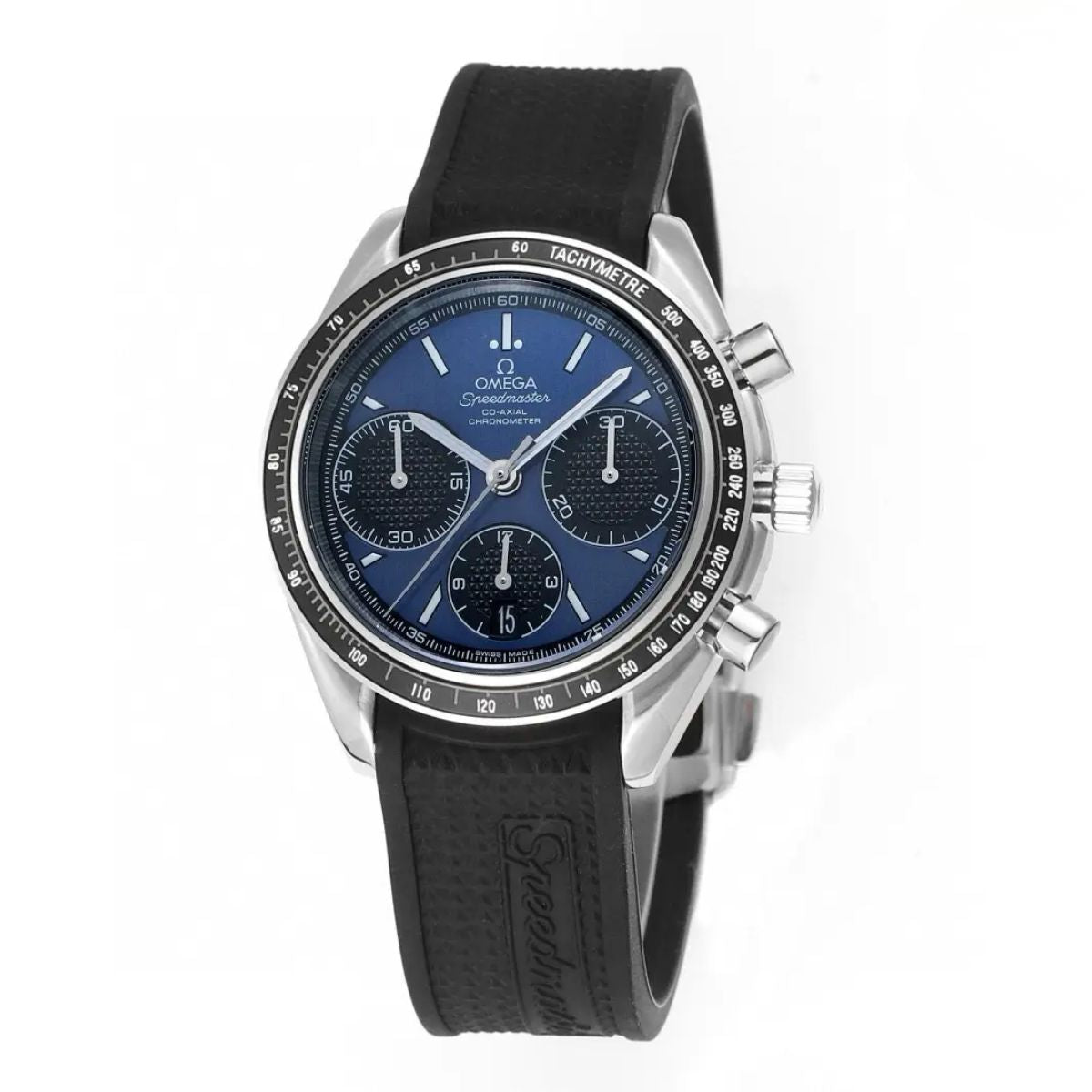Celestial Racing Chronograph 40mm Steel On Rubber Strap Blue Dial 3198