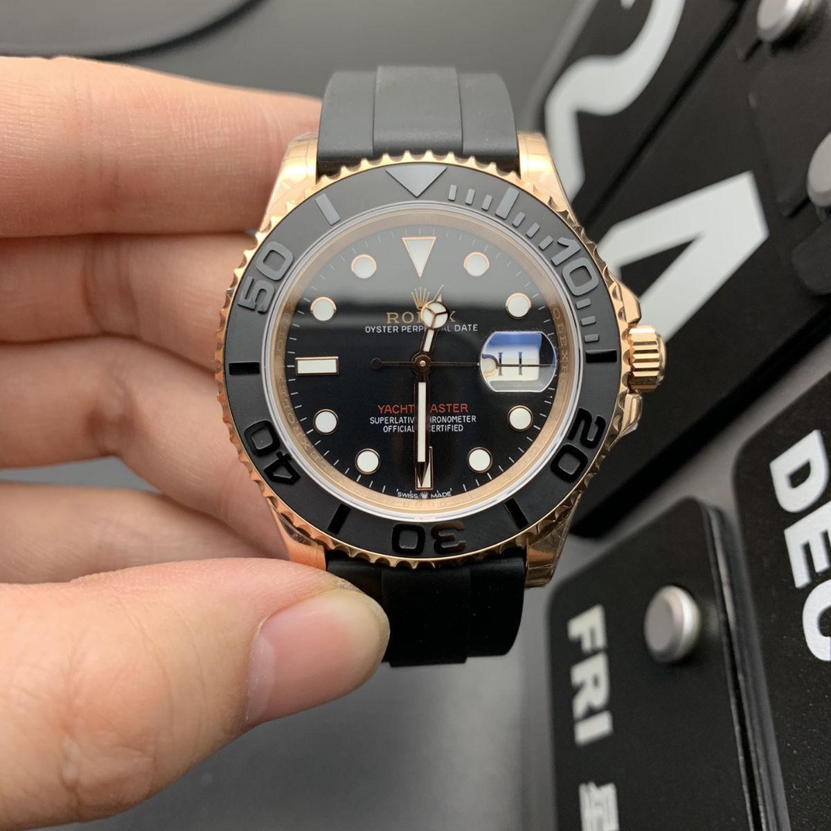 [Super Clone] Regency Marine Master 40 mm Rubber Black ceramic Bezel Intense black Dial 126655 3311