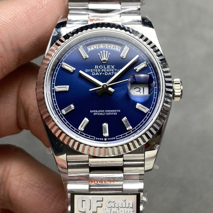 Regency Weekday 36 mm Weekday Fluted Bezel Bright blue Dial 128239 9755