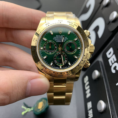 [Super Clone] Regency Racing Chronograph 40 mm Timeless Yellow Bezel Bright green Dial 2135