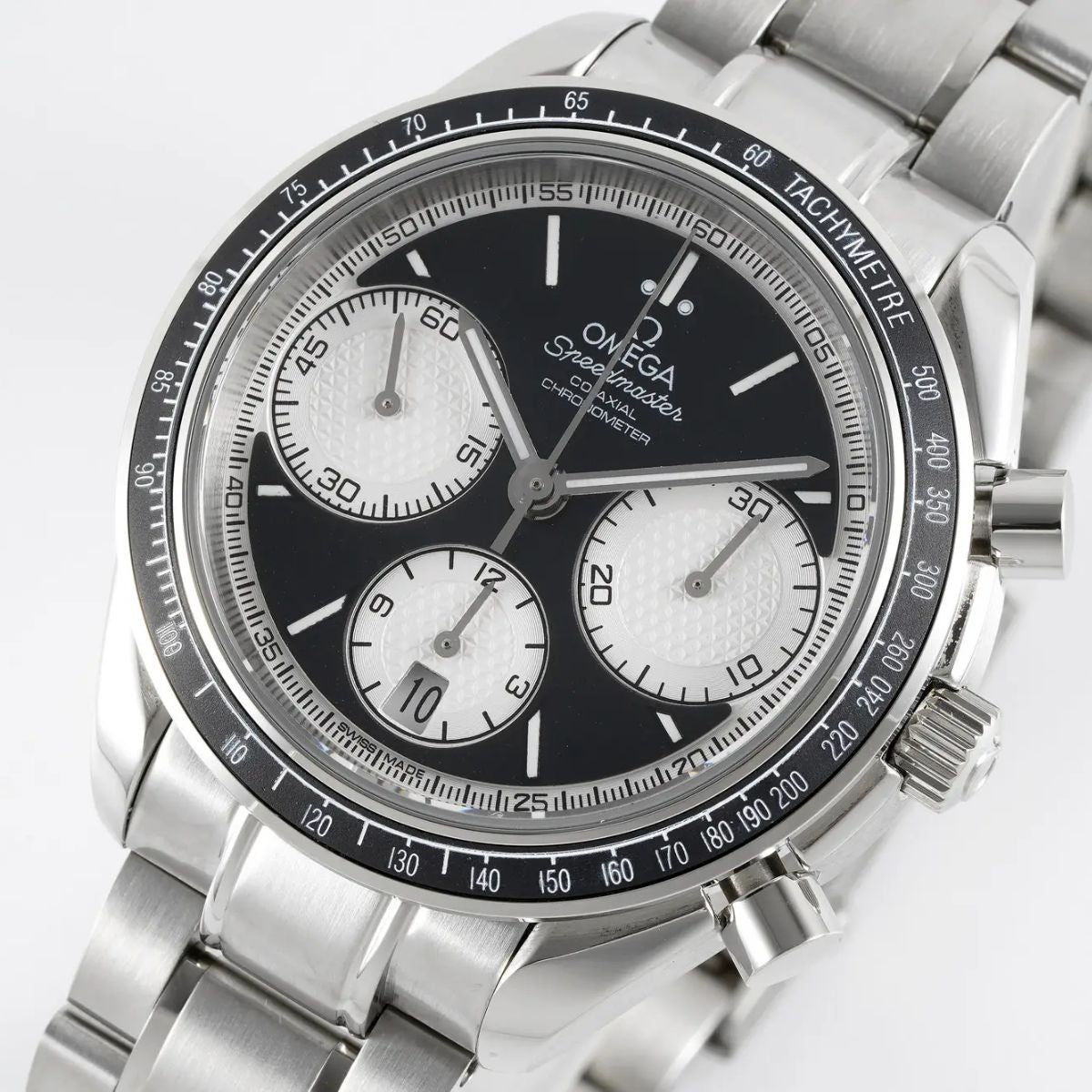 Celestial Racing Chronograph 40mm Steel On Steel Black Silver Dial 8424