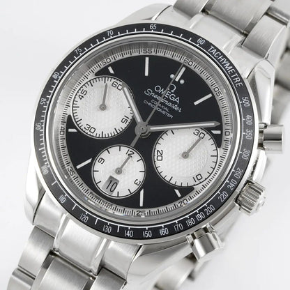 Celestial Racing Chronograph 40mm Steel On Steel Black Silver Dial 8424