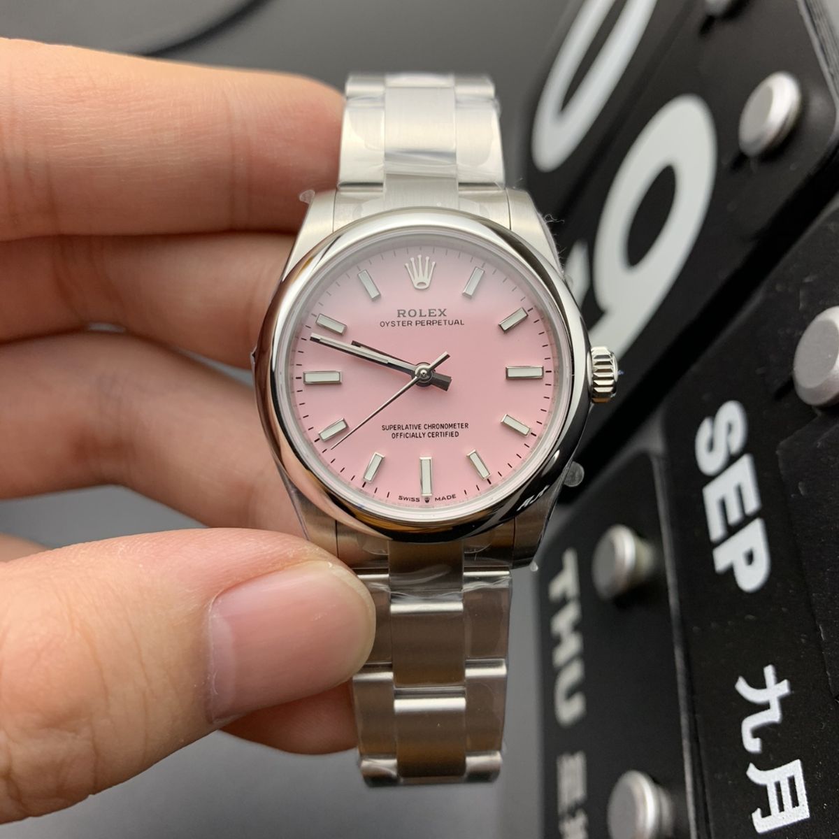 [Super Clone] Regency Timeless Perpetual 31 mm Timeless Trapeze Bezel Pink Dial 277200 2505