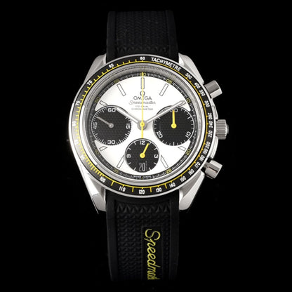 Celestial Racing Chronograph 40mm Steel On Rubber Strap White Dial 1126