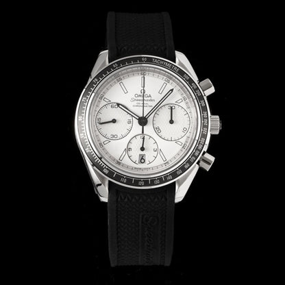 Celestial Racing Chronograph 40mm Steel On Rubber Strap White Dial 1729