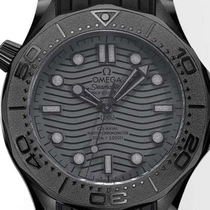 Celestial Seafarer Diver 300M 44mm Black Ceramic On Rubber Strap Black Dial 6039