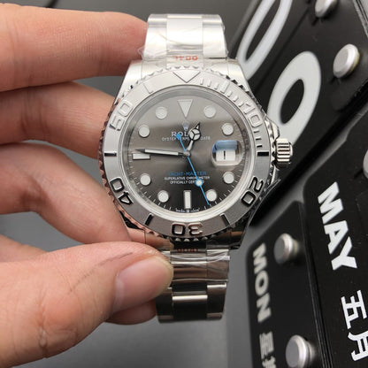 [Super Clone] Regency Marine Master 37 mm Timeless Silver Bezel Slate Dial 268622 9665