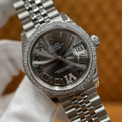 [Super Clone] Regency Classic Date 31 mm Five-Link Brilliant diamond set Bezel Dark grey set with diamonds Dial 278384RBR 4269