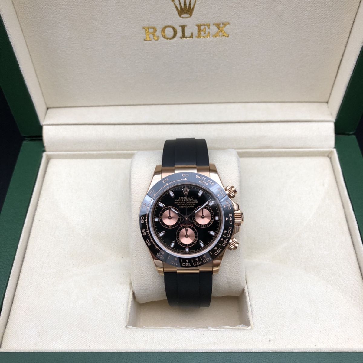 Regency Racing Chronograph 40 mm Rubber Ceramic Bezel Bright black and Sundust Dial 126515LN 9740