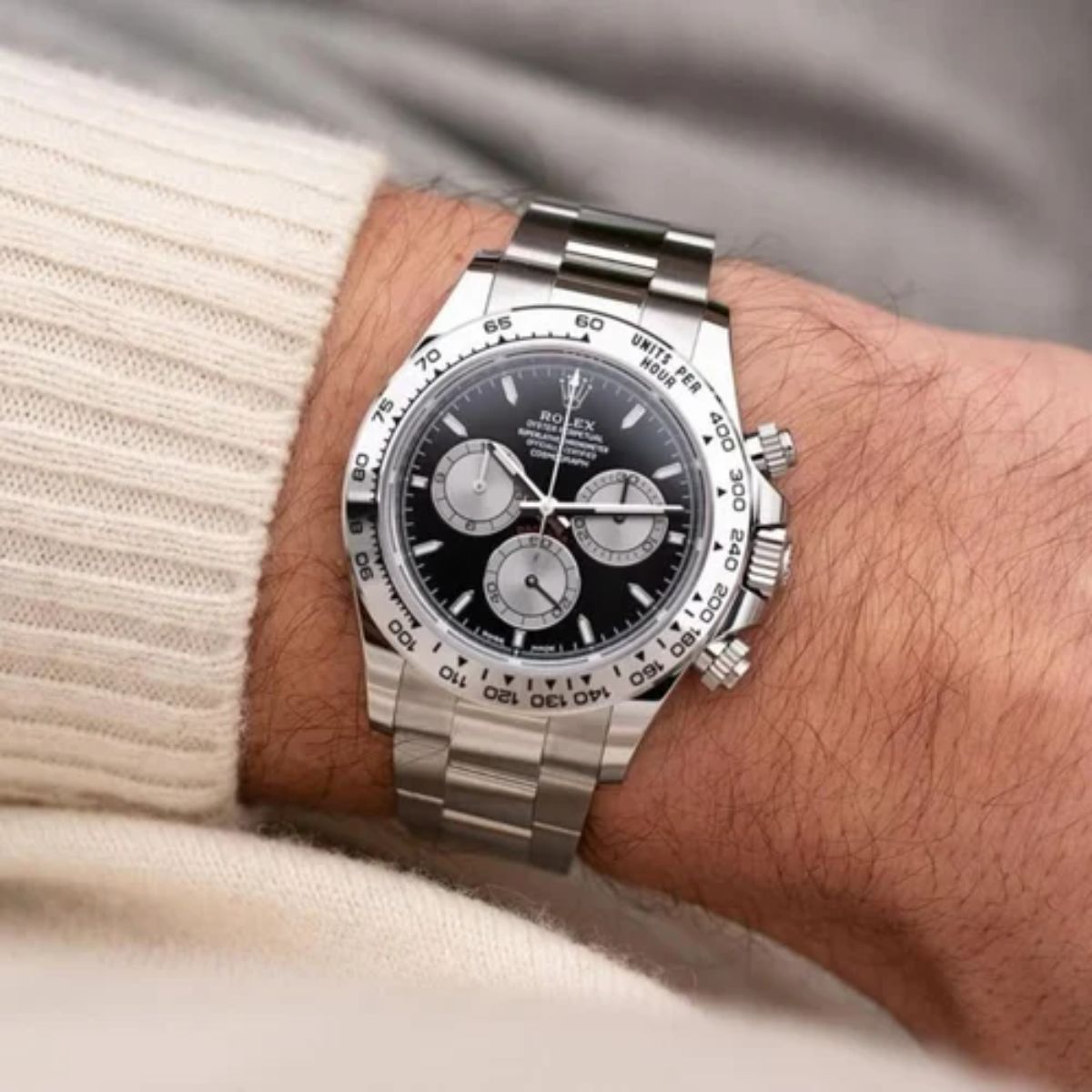 [Super Clone] Regency Racing Chronograph 40 mm Timelesssteel Steel Bezel Bright black and steel Dial 126509 3964