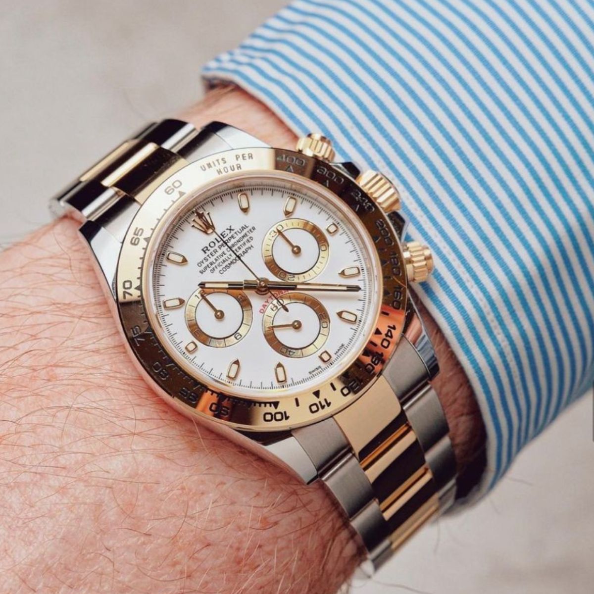 Regency Racing Chronograph 40 mm Timeless Yellow Bezel White golden counter rings Dial 126503 9991