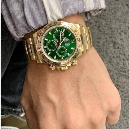 [Super Clone] Regency Racing Chronograph 40 mm Timeless Yellow Bezel Bright green Dial 2135