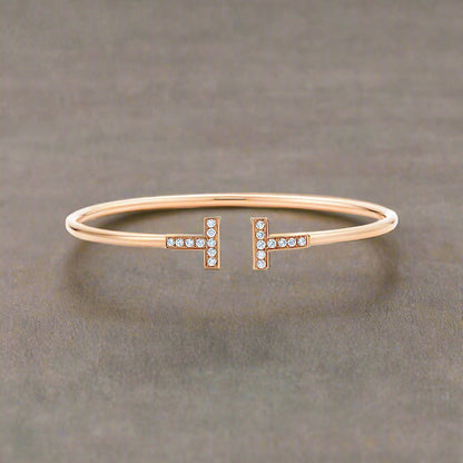 18K Celestial T Diamond Wire Bracelet